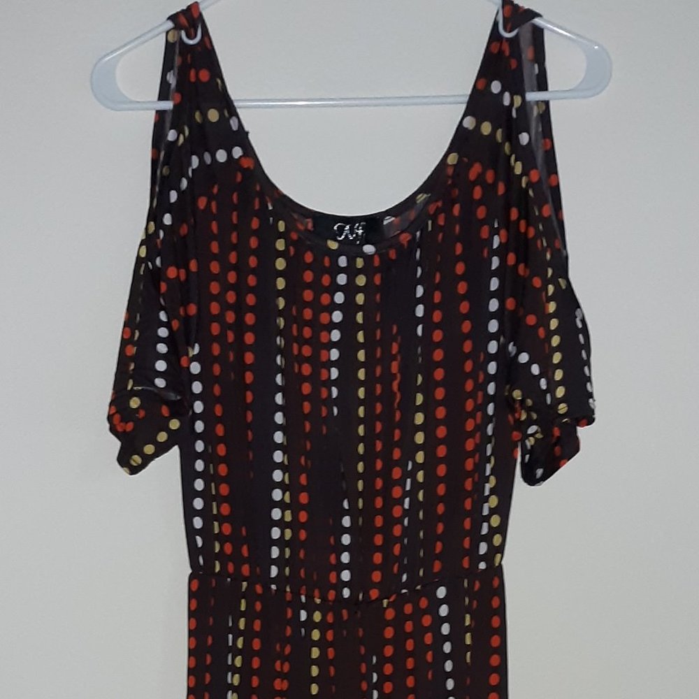 Woman's Black Polka Dot Dress Multicolor